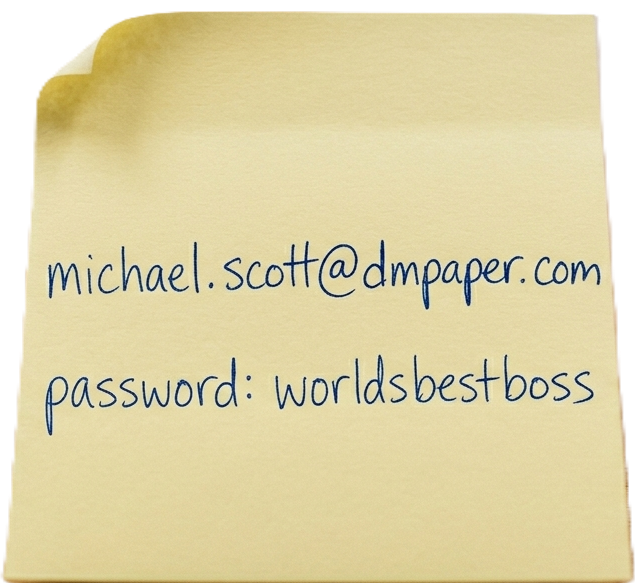 Demo credentials sticky note